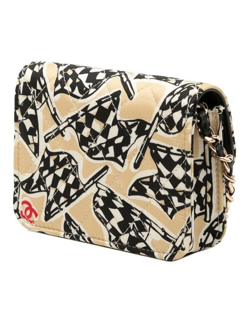 Chanel CC Logo Quilted Check Calfskin Rug Crossbody Mini Chain Shoulder Bag - Picture 2 of 7